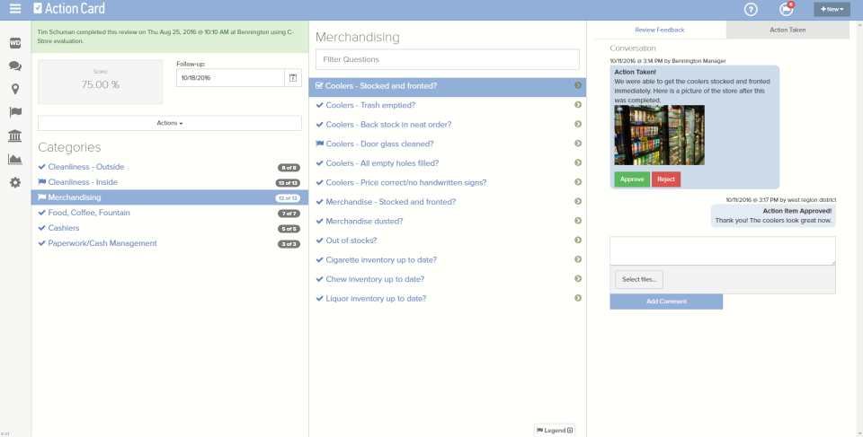 screenshot of Action Card